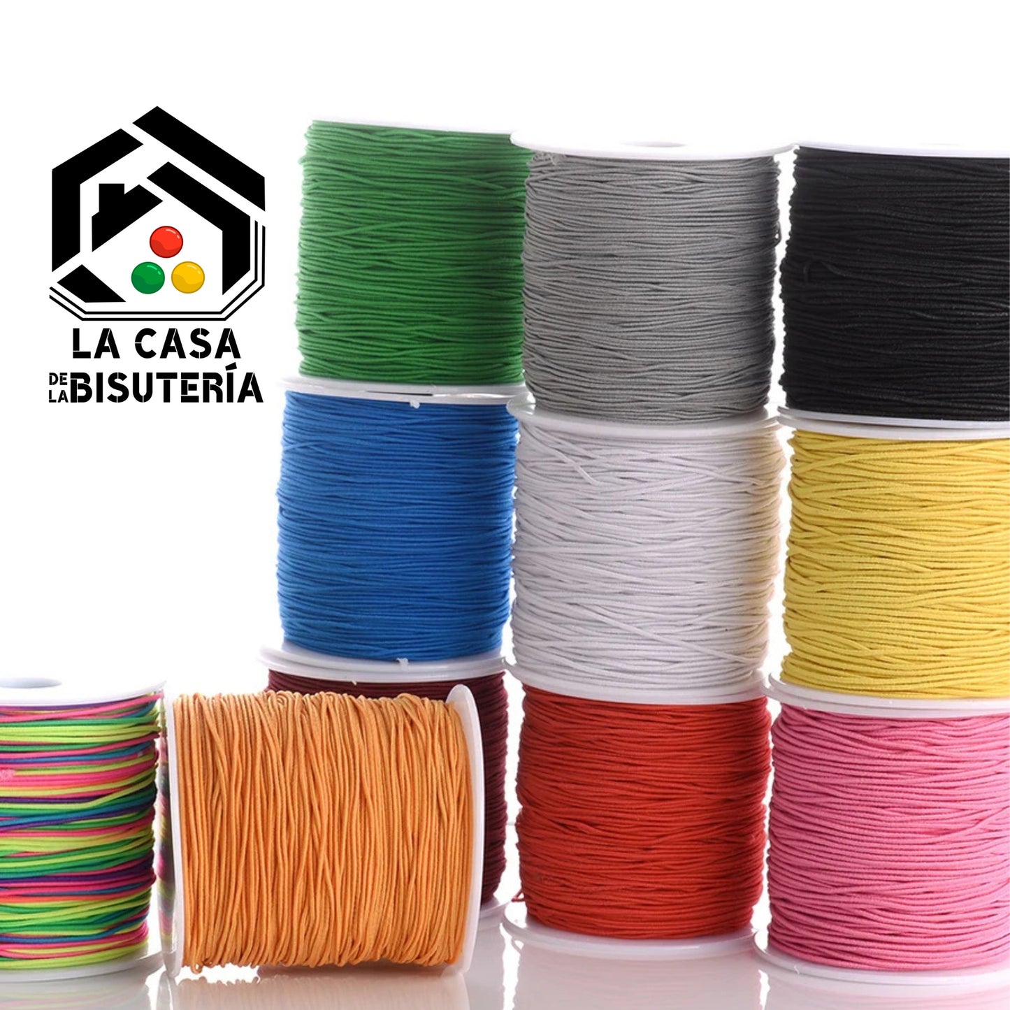 PAQUETE DE 6 HILOS ELASTICOS DE COLORES MEDIDA 1mm