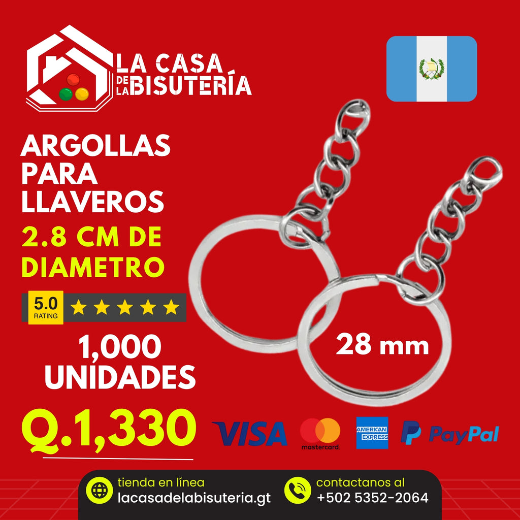 Argollas para llaveros 28mm