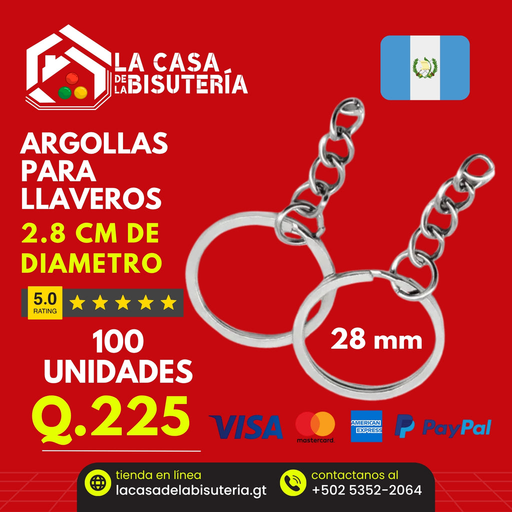 Argollas para llaveros 28mm